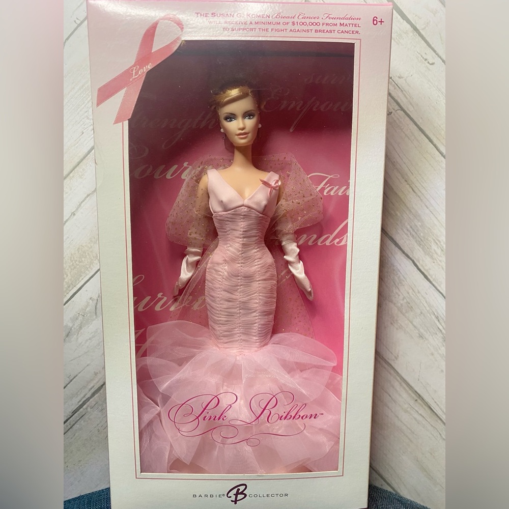 Elegant Pink Ribbon Dress Barbie doll